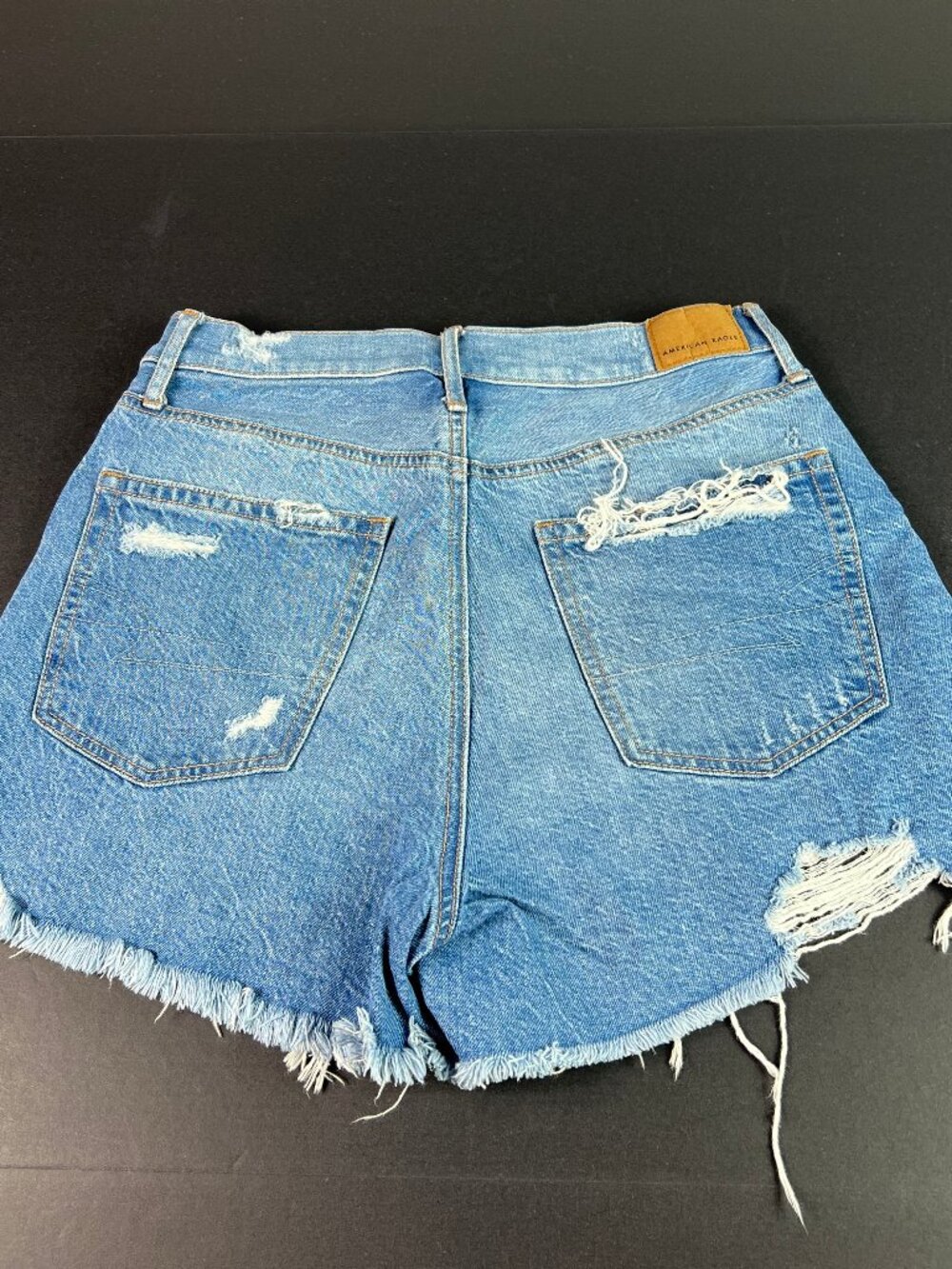 American Eagle Short Women 28* 90s Boyfriend High Rise Blue Cut Off  Jort Tag 8 - Picture 7 of 16